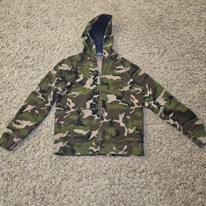 Polo Ralph Lauren Boys Camo Hoodie Full Zip Jacket Fleece Lined Size L (14-16)